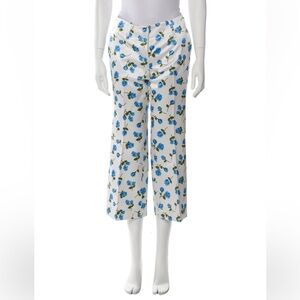 Michael Kors Collection - Scattered Rose Satin Crop Pants - pre fall 2018 - sz 4
